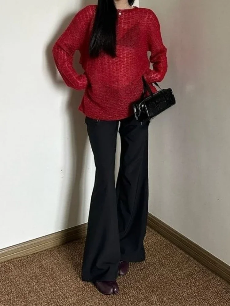 Y2K See-Through Knitted Women' - Embroidery A 评论和价格