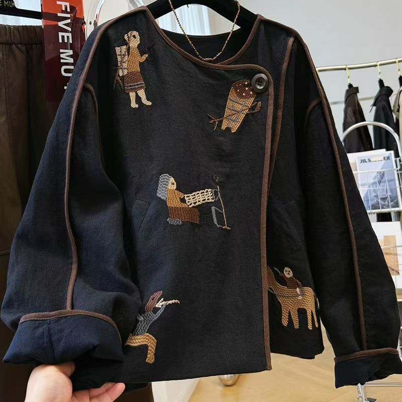 Heavy Embroidery Round Neck Sh - Embroidery A 评论和价格